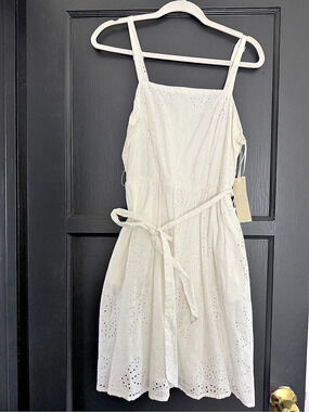 Calypso St. Barth Eyelet Midi Dress White US 6